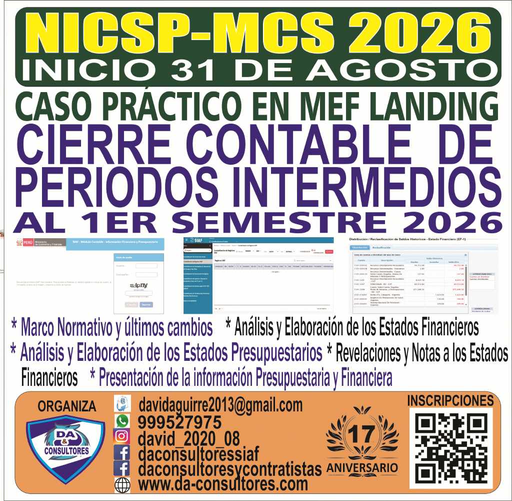 CIERRE CONTABLE DE PERIODOS INTERMEDIOS SEGÚN LAS NICSP Y EL MCS